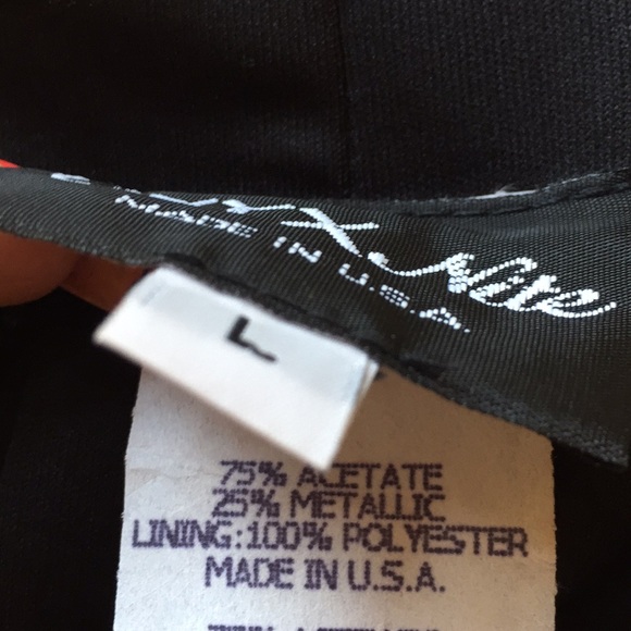 Onyx black lined metallic mesh Spaghetti straps - Picture 6 of 8